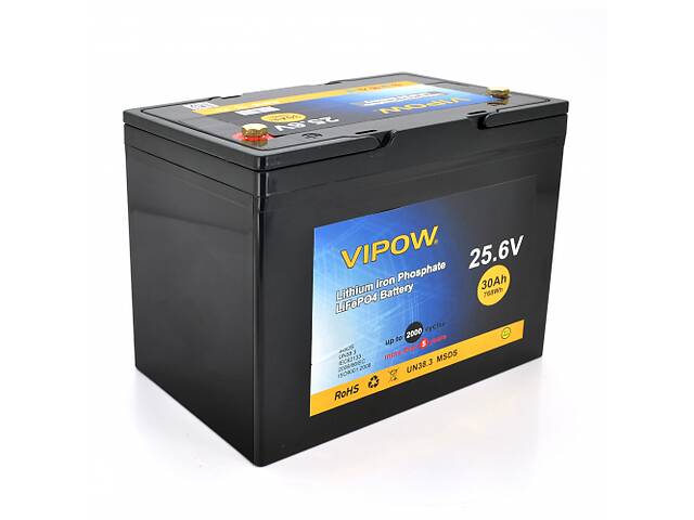 Аккумуляторная батарея Vipow LiFePO4 25.6V 30Ah со встроенной ВМS платой 25A