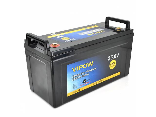 Аккумуляторная батарея Vipow LiFePO4 25.6V 50Ah со встроенной ВМS платой 40A