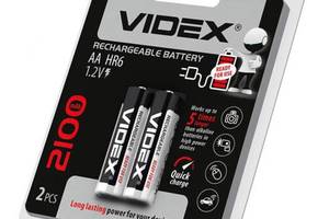 Аккумуляторная батарейка Videx AA HR6 2100mAh 2 шт