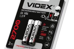 Аккумуляторная батарейка Videx AA HR6 2700mAh 2 шт