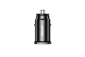 Автомобильное зарядное устройство АЗУ Baseus Square Metal PD 3.0 QC 4.0 30W USB + Type-C (black)