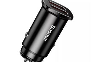 Автомобильное зарядное устройство АЗУ Baseus Square Metal QC 3.0 30W 2USB (black)