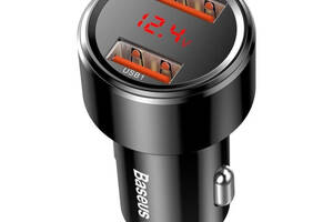 Автомобильное зарядное устройство Baseus Magic Series Digital Display QC 3.0 45W 2USB (black)