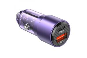 Автомобильное зарядное устройство Borofone BZ20A Cristal Mini Smart 83W Dual Port PD65W of QC3.0 3A 5V Violet