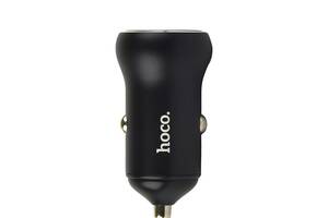 Автомобильное зарядное устройство Hoco NZ5 Smooth road PD30W + QC3.0 5А car charger set Type C to Type C Черный