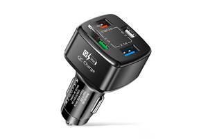 Автомобильное зарядное устройство от прикуривателя USLION UD7575 HC-365 4 USB QC 3.0 Quick Charge Black