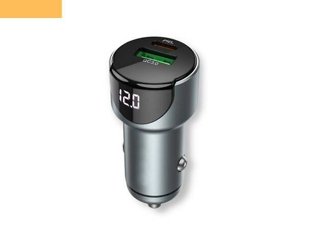 Автомобильное зарядное устройство с вольтметром XPRO Z42 PD20W + QC18W 1USB/1Type-C черный (23339-01)