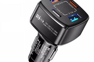 Автомобильное зарядное устройство USLION UD7574 HC-365-2PD 2 USB + PD 20 Вт + Type-C Black
