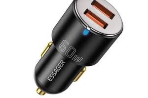Автомобильный адаптер City Dual Essager для зарядки на 2 USB 60W