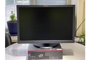 Б/у Комплект ПК: Fujitsu Esprimo D556 SFF| i3-6100| 16GB RAM| 480GB SSD| HD 530+Lenovo ThinkVision LT2452pwC|