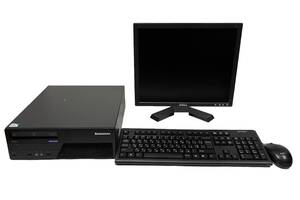 Б/у Комплект ПК: Lenovo ThinkCentre M58e SFF| Pentium E5400| 4 GB RAM| 80 GB HDD| + Dell E176FPt| 17'