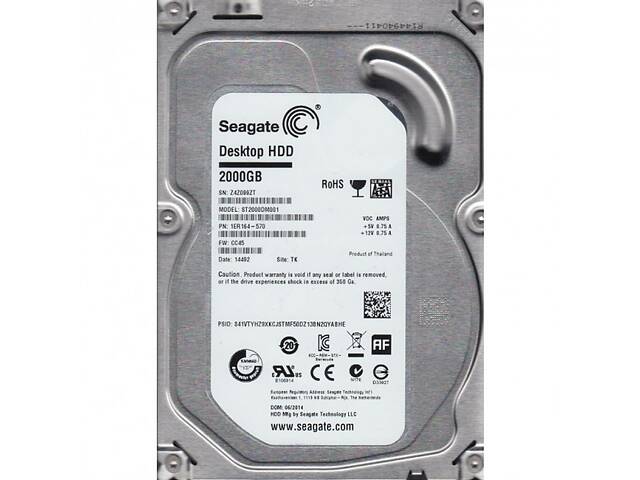 Б/У 117 неробочий жорсткий диск HDD Seagate Barracuda 2000GB 7200rpm 64MB ST2000DM001 3.5& quot; SATAIII