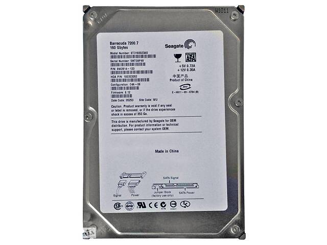 Б/В 153 Жорсткий диск Seagate ST3160023AS 160GB 7200rpm 8MB 3.5' SATA