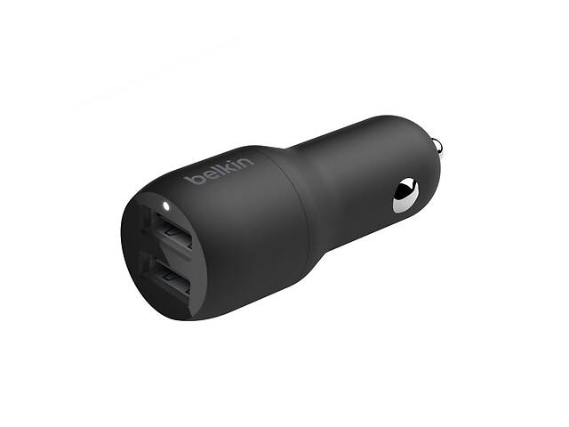 Belkin Car Charger 24W Dual USB-A, USB-A - Lightning, 1m, black