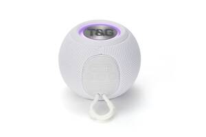 Беспроводная колонка T&G TG-337 с Bluetooth RGB-подсветкой и радио Белый (TG-337O)