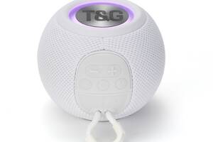 Беспроводная колонка T&G TG-337 с Bluetooth RGB-подсветкой и радио Белый (TG-337O)