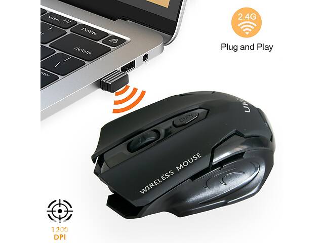 Бездротова миша комп'ютерна UKC Wireless Mouse art-5590 Чорна, блютуз мишка для пк (бездротовий ведмедик) (ST)