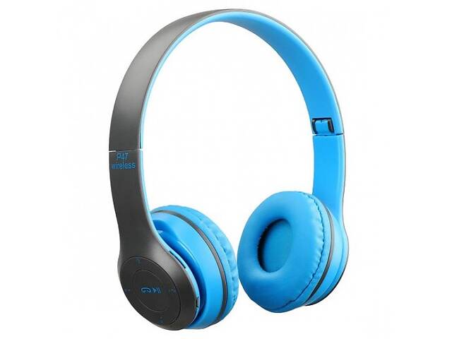 Беспроводные Bluetooth наушники Wireless Headset P47 Blue