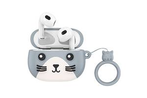 Беспроводные детские наушники Bluetooth HOCO Cat EW46 в кейсе Grey