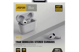 Bluetooth наушники Aspor A615 (3rd generation)- белый