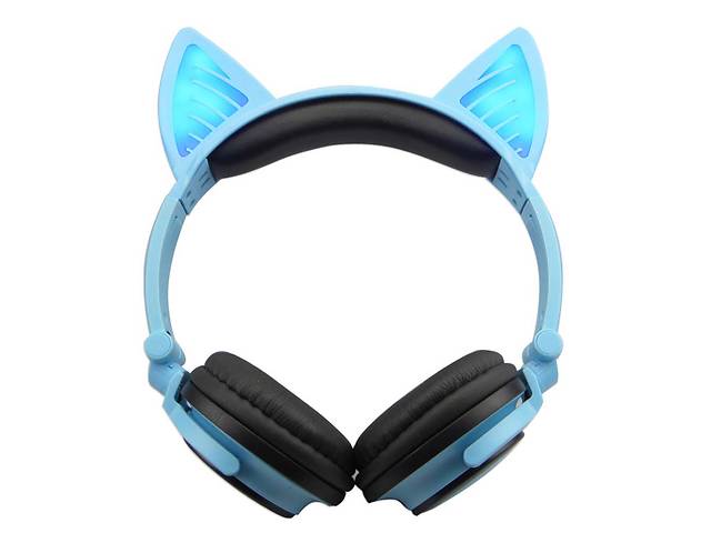 Bluetooth наушники LINX BL108A с кошачьими ушками LED Синие (SUN0481)