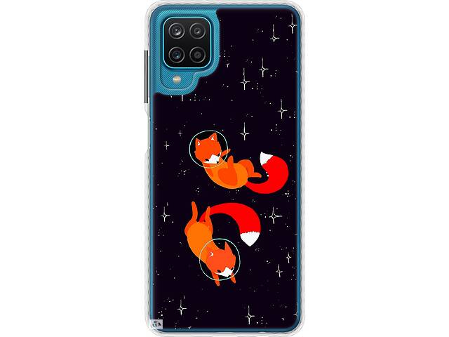 Чехол бампер EndorPhone Samsung Galaxy A12 A125F Лисички в космосе (4519pc-2201-26985)