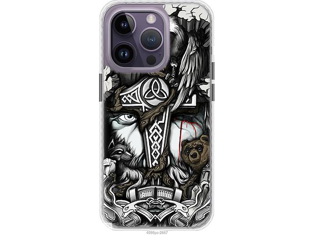 Чехол бампер magsafe EndorPhone iPhone 14 Pro Max Тату Викинг (4098pm-2667-26985)
