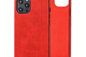 Чехол Epik Croco Leather для Apple iPhone 12 Pro / 12 Кожаный Red