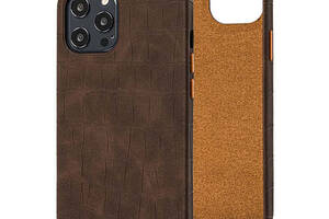 Чехол Epik Croco Leather для Apple iPhone 12 Pro / 12 Кожаный Brown