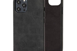 Чехол Epik Croco Leather для Apple iPhone 12 Pro / 12 Кожаный Black