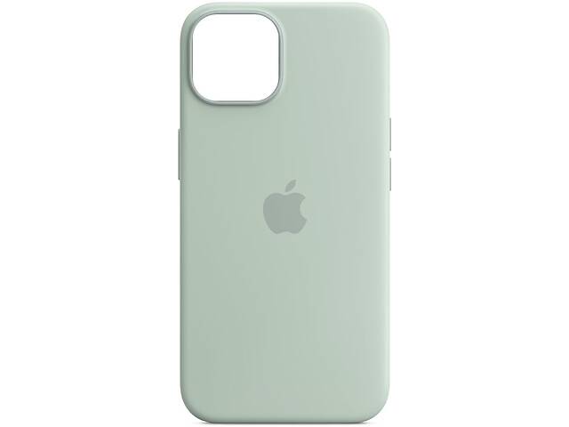Чехол Epik Silicone case AAA full with Magsafe для Apple iPhone 14 Pro Бирюзовый / Succulent