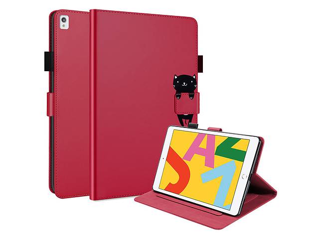 Чехол-книжка Animal Wallet Apple iPad 10.2 / Air 10.5 / Pro 10.5 Wake / Sleep Cat Красный