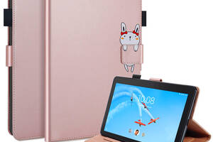 Чехол-книжка Animal Wallet Lenovo Tab M10 Первое поколение / P10 Rabbit Розовое золото