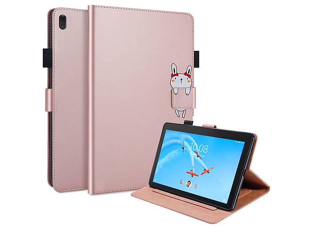 Чехол-книжка Animal Wallet Lenovo Tab M10 Первое поколение / P10 Rabbit Розовое золото