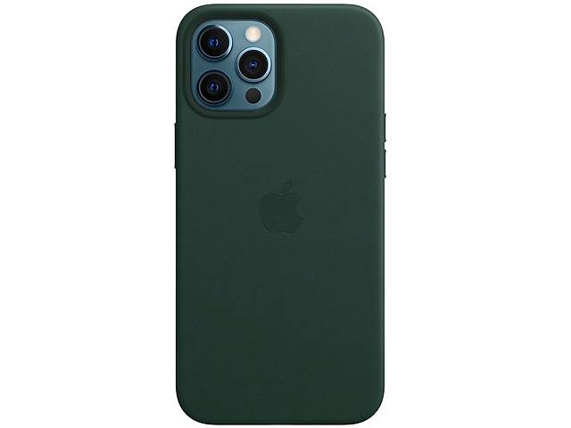 Чехол кожаный Epik Leather Case AAA with MagSafe Apple iPhone 12 Pro Max Forest Green
