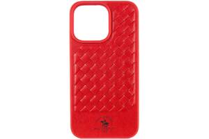 Чехол кожаный Polo Santa Barbara Apple iPhone 13 Pro Max Red