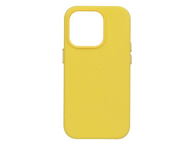 Чехол Leather Case для Apple iPhone 14 Pro Canary yellow