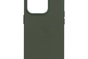 Чехол Leather Case для Apple iPhone 14 Pro Sequoia green