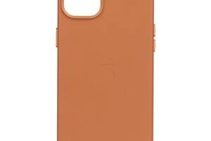 Чехол Leather Case для Apple iPhone 14 Saddle brown