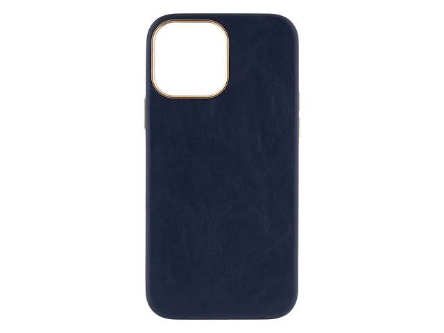 Чехол Leather Case Gold для iPhone 13 Pro Max Dark Blue