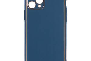 Чехол Leather Case Gold with Frame для Apple iPhone 11 Pro Navy Blue