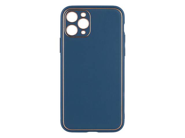 Чехол Leather Case Gold with Frame для Apple iPhone 11 Pro Navy Blue
