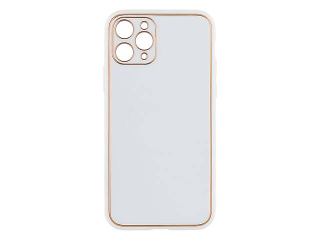 Чехол Leather Case Gold with Frame для Apple iPhone 11 Pro White