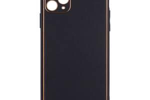 Чехол Leather Case Gold with Frame для Apple iPhone 11 Pro Max Black