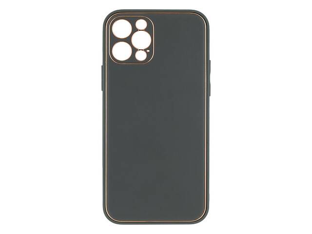 Чехол Leather Case Gold with Frame для Apple iPhone 12 6,1 дюйма Navy Green