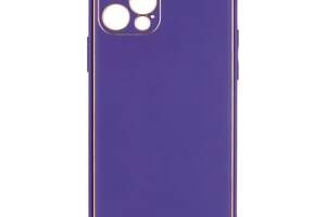 Чехол Leather Case Gold with Frame для Apple iPhone 12 6,1 дюйма Purple