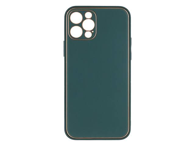 Чехол Leather Case Gold with Frame для Apple iPhone 12 6,1 дюйма Dark Green