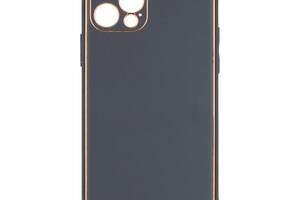 Чехол Leather Case Gold with Frame для Apple iPhone 12 6,1 дюйма Grey
