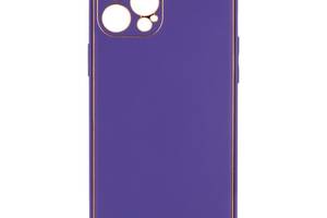 Чехол Leather Case Gold with Frame для Apple iPhone 12 Pro Max Purple