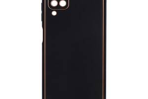 Чехол Leather Case Gold with Frame для Samsung Galaxy A12 A125 Black